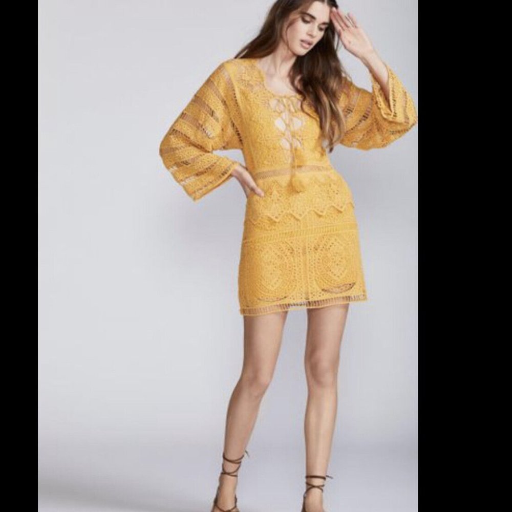 JENS PIRATE BOOTY | ISABELLA crochet mini dress | size S | yellow